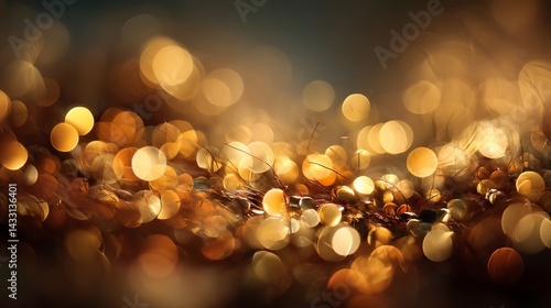 Golden bokeh abstract background