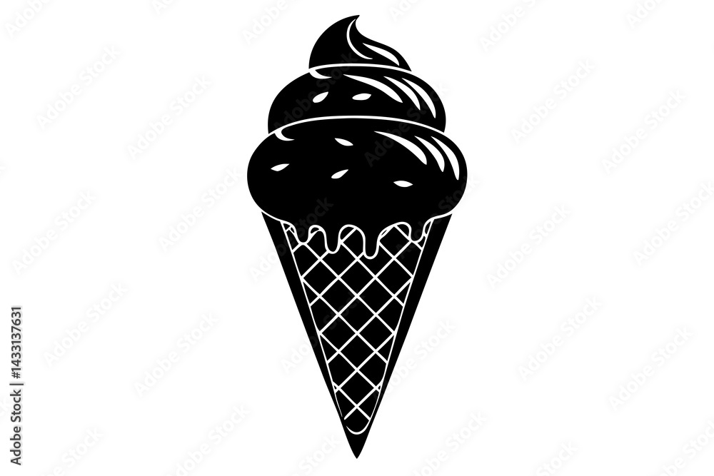 ice cream cone silhouette vector illustration ice cream cone silhouette vector illustration