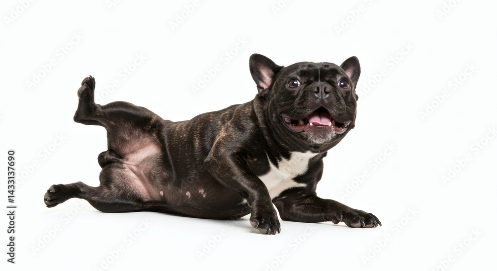 Obraz premium Funny French Bulldog isolated on white background