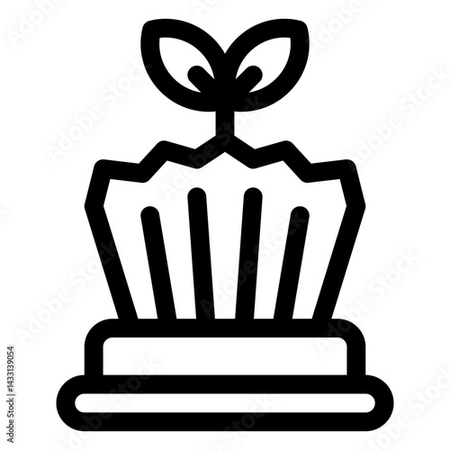 eco tissue outline icon and illustration