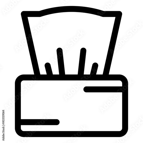tissue box outline icon and illustration