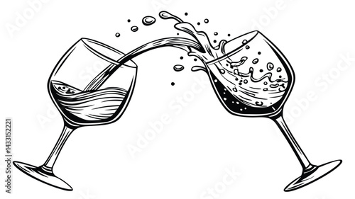 glass of champagne with splash