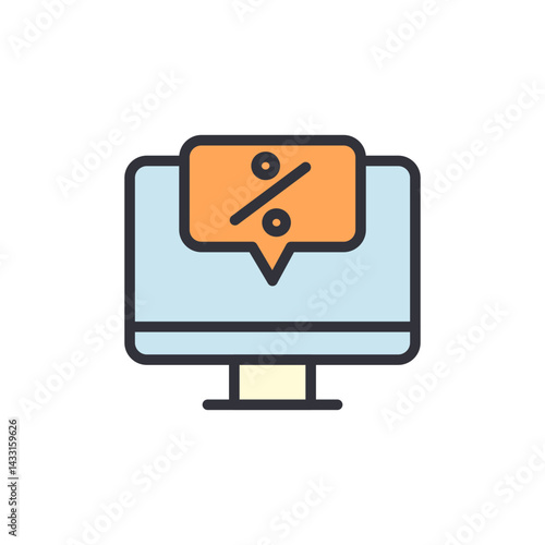 Wallpaper Mural Online sale colored icons, minimalist vector illustration ,simple transparent graphic element .Isolated on white background Torontodigital.ca