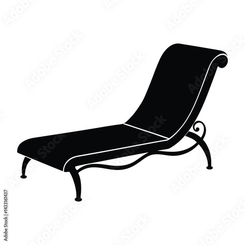 chaise lounge chair silhouette  vector illustration 