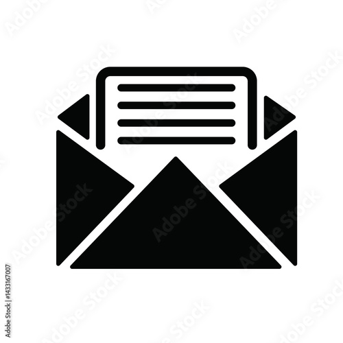 Icon of a letter coming out of an envelope design for templates.