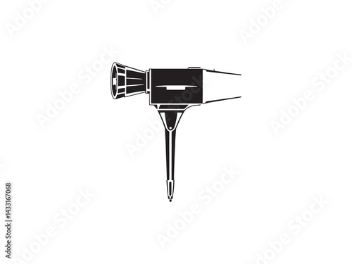 Otoscope line art illustration medical tool