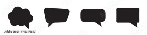 Black Speech bubble icon set. Chat message signs. Talk bubble icon collection. Vector illustration eps 10