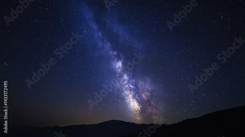 Milky Way Galaxy Over Silhouetted Mountains at Night