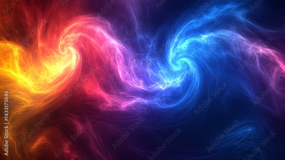 Obraz premium drifting visual loop animating over a colorful mist background