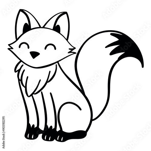 Cute-fox-coloring-page-for-kids minimalist bold 