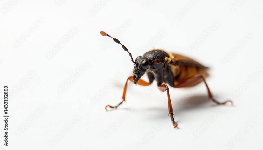 Close-up of single insect on pure white backdrop, ant, moth, macro photography Close-up of single insect on pure white backdrop, ant, moth, macro photography