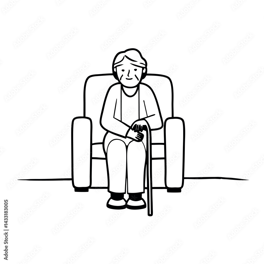 vector illustration of an old man