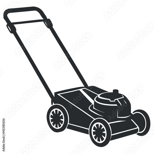 Flat-lawnmower-silhouette-vector-illustration 