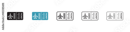 Air tickets icon in flat style. Basic vector symbol illustration
