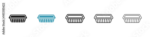 Aluminum foil food container icon in flat style. Basic vector symbol illustration