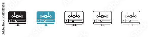 Animation icon in flat style. Basic vector symbol illustration