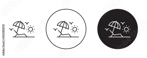 Beach chair icon in flat style. Basic vector symbol illustration