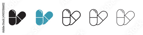 Capsule icon in flat style. Basic vector symbol illustration