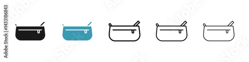 Cosmetic bag icon in flat style. Basic vector symbol illustration