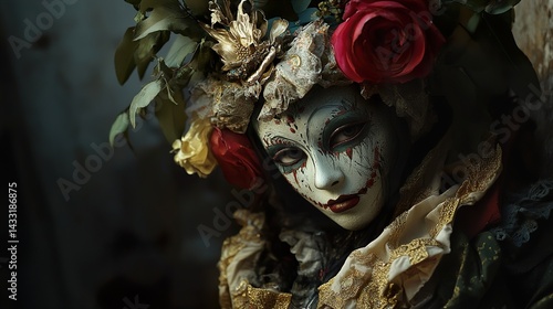 Mysterious Venetian Carnival Mask