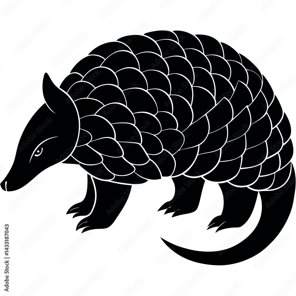Pangolin-silhouette-vector Pangolin-silhouette-vector