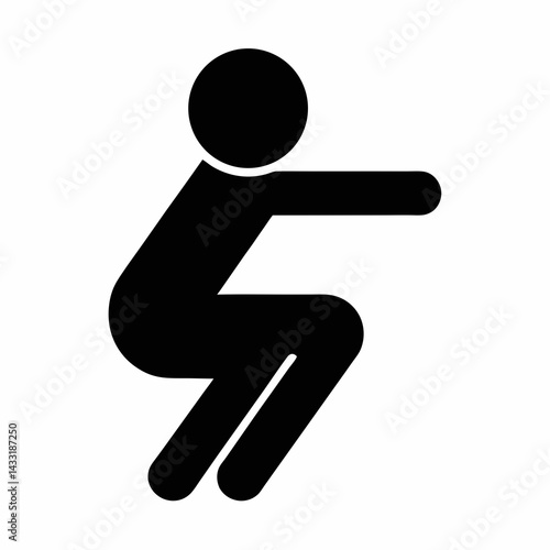 Squat Exercise Pictogram Vector Icon Fitness And Workout Training Silhouette Design
