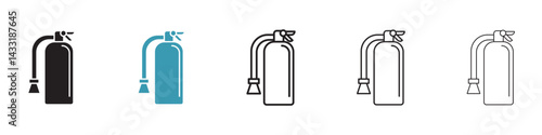 Fire extinguisher icon in flat style. Basic vector symbol illustration
