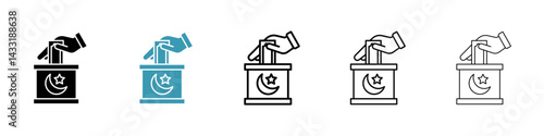 Infaq icon in flat style. Basic vector symbol illustration