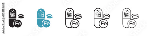 Iron capsule icon in flat style. Basic vector symbol illustration