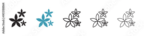 Jasmine icon in flat style. Basic vector symbol illustration