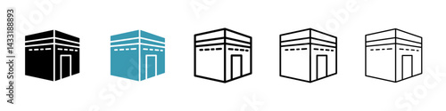 Kaaba icon in flat style. Basic vector symbol illustration