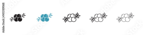 Juniper icon in flat style. Basic vector symbol illustration
