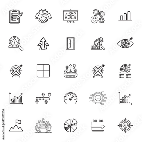 25 Business Strategy and Planning Icons set
