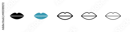 Lips icon in flat style. Basic vector symbol illustration