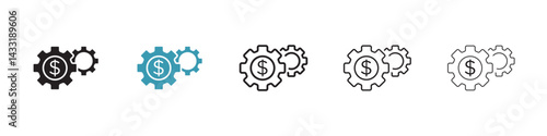 Money processes icon in flat style. Basic vector symbol illustration