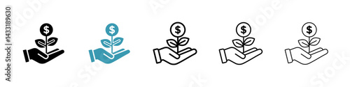 Money tree icon in flat style. Basic vector symbol illustration