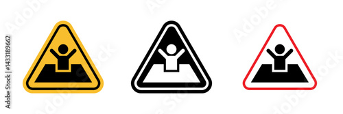 Mud warning sign in flat style. Basic vector symbol illustration
