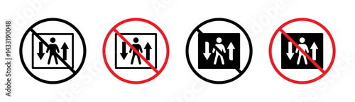 No elevator sign in flat style. Basic vector symbol illustration