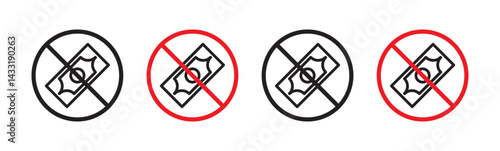 No money sign in flat style. Basic vector symbol illustration
