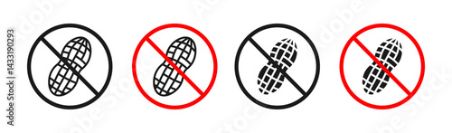 No peanut sign in flat style. Basic vector symbol illustration