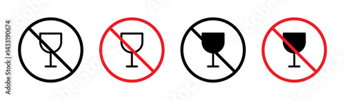 No wine sign in flat style. Basic vector symbol illustration