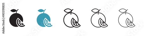Orange fruit icon in flat style. Basic vector symbol illustration