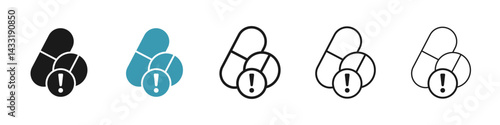 Overdose icon in flat style. Basic vector symbol illustration
