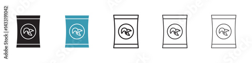 Potato chips icon in flat style. Basic vector symbol illustration