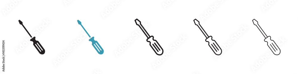 Screwdriver icon in flat style. Basic vector symbol illustration Screwdriver icon in flat style. Basic vector symbol illustration