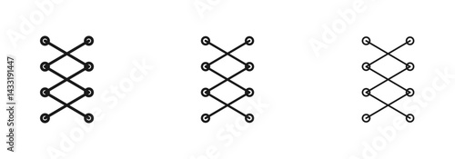 Shoe lace icon in flat style. Basic vector symbol illustration