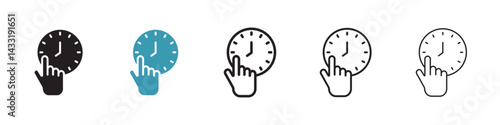 Specify at time icon in flat style. Basic vector symbol illustration