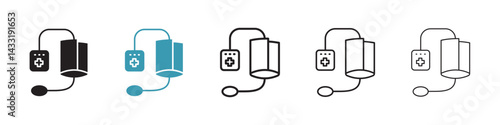 Sphygmomanometer icon in flat style. Basic vector symbol illustration
