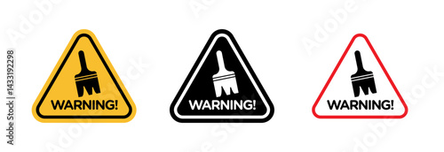 Wet paint sign in flat style. Basic vector symbol illustration