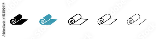 Yoga mat icon in flat style. Basic vector symbol illustration